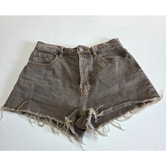 Pacsun Grey Vintage High Rise Button Up Jean Shorts Woman's Size 26 - Picture 2 of 5
